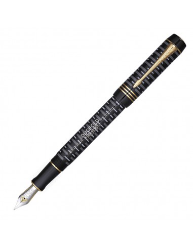 Parker Duofold 100 Anniversary Centennial Limited Edition Fountain Pen Black GT With Solid Gold Nib en linge