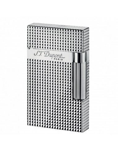 S. T. Dupont LIGNE 2  Diamond Head Silver Plated Lighter la colonne vertébrale