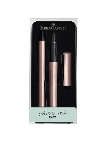 Faber-Castell Hexo Fountain Pen and Ballpoint Pen Set Rose les ctes