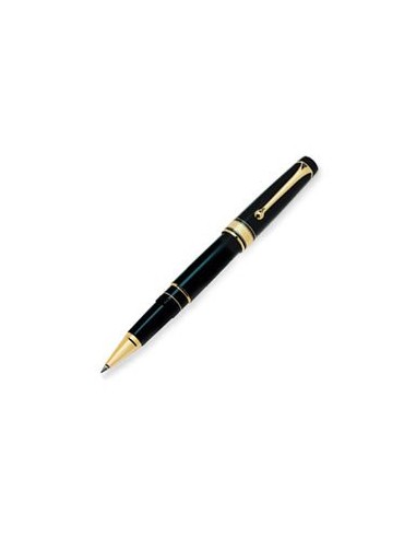 Aurora Pens Optima Resin 975N Black Gold Trim Roller le des métaux précieux