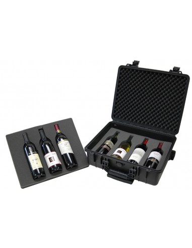 TZ Case WCB-018B Molded polypropylene 7 Bottle Wheeled Wine Case livraison gratuite