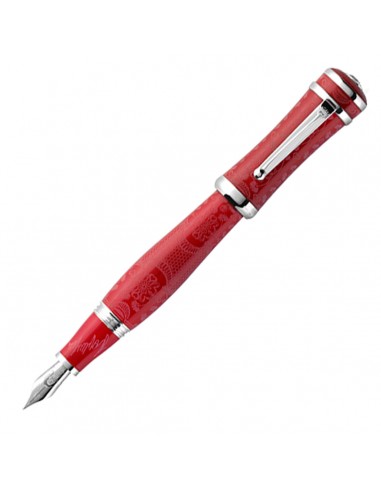 Montegrappa Sophia Loren Fountain Pen, Red & Silver - Model: ISICL_SR Profitez des Offres !