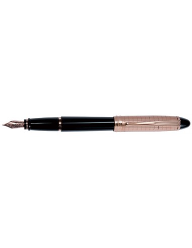 Aurora Rose Gold Cap Quadra Pattern Resin Barrel Fountain Pen à prix réduit toute l'année