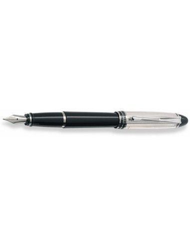 Aurora Sterling Silver Cap and Black Barrel Fountain Pen commande en ligne