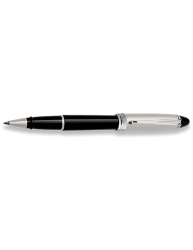 Aurora Chrome Plated Cap w/ Black Barrel Rollerball de France