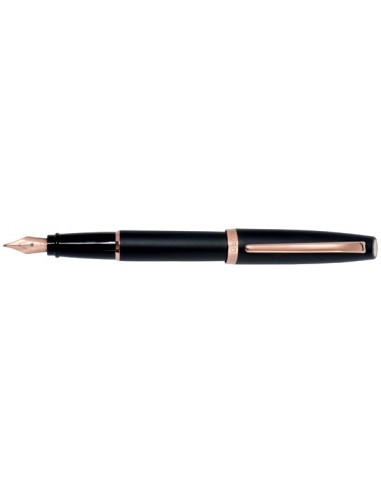 Aurora Black Matte w/ Rose Gold Trim Fountain Pen pas chere