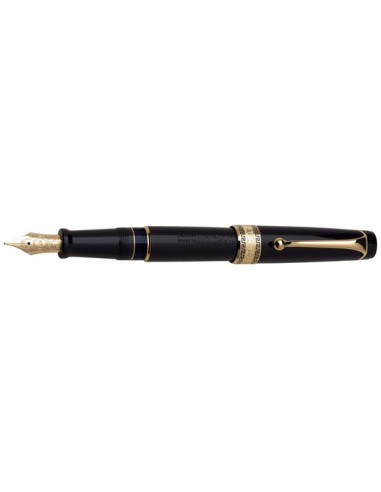 Aurora Optima Resin Black w/ Gold Plated Trim Fountain Pen 50-70% off 