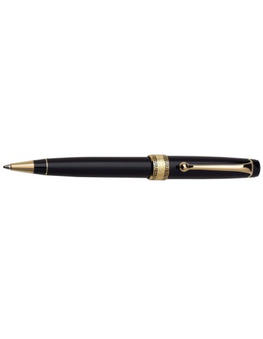 Aurora Optima Resin Black w/ Gold Plated Trim Ballpoint brillant des détails fins