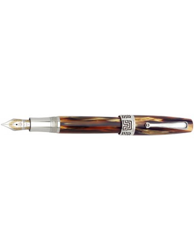 Montegrappa Turtle Brown Celluloid Fountain Pen Amélioration de cerveau avec