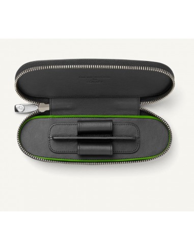 Graf Von Faber-Castell for Bentley Black, Smooth Leather Zipper Case for 2 Pens chez Cornerstreet bien 