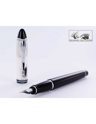 Aurora Ipsilon Fountain Pen Sterling & Black Medium À commander