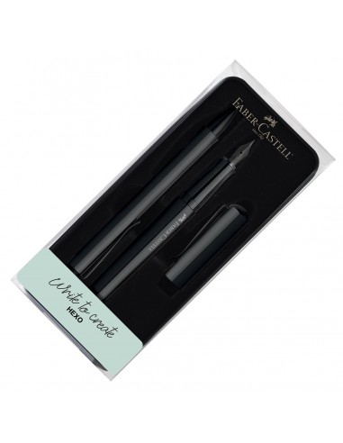 Faber-Castell Hexo Fountain Pen and Ballpoint Pen Set Black les ligaments