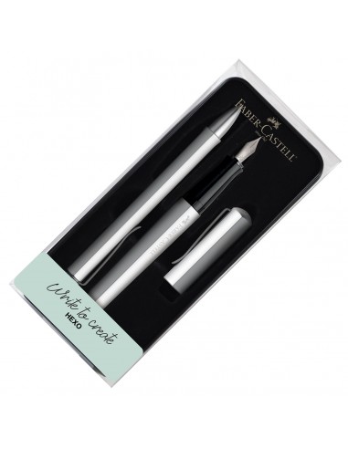 Faber-Castell Hexo Fountain Pen and Ballpoint Pen Set Silver Comment ça marche