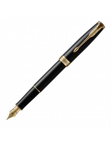 Parker Sonnet Black Lacquer GT Fountain Pen with Steel Nib offre 