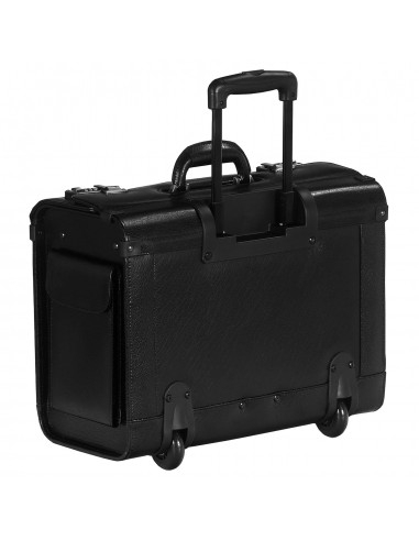 Mancini Leather Deluxe Wheeled Catalog Case Black pas cher